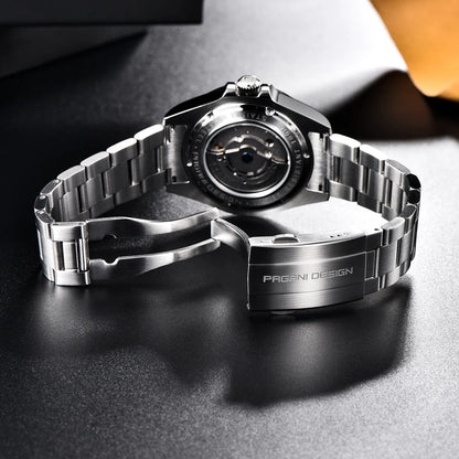 Relógio de mergulho masculino Pagani Design 2026 novo, 42mm, safira, mecânico automático GMT, impermeável 100m PD1682