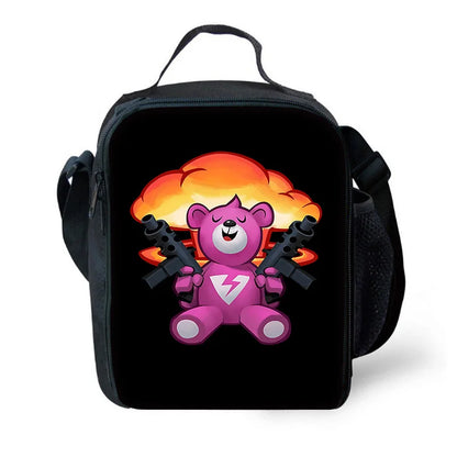 Saco térmico infantil F-FortniteS de grande capacidade para menino e menina, lancheira térmica reutilizável para estudante, piquenique e atividades ao ar livre