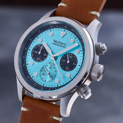 Milifortic 39MM Fashion Chronograph Watch Man R086 Retro C3 Luminous Stainless Steel Waterproof 100M VK63 Quartz Watches For Man