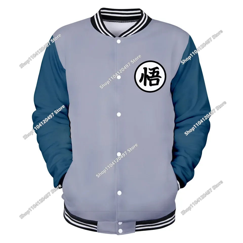 Dragon Ball Goku Kanji Symbol Men Zipper Hoodie Cartoon Japan Anime Women Sweatshirt 2025 New Fashion Children Jackets Coat