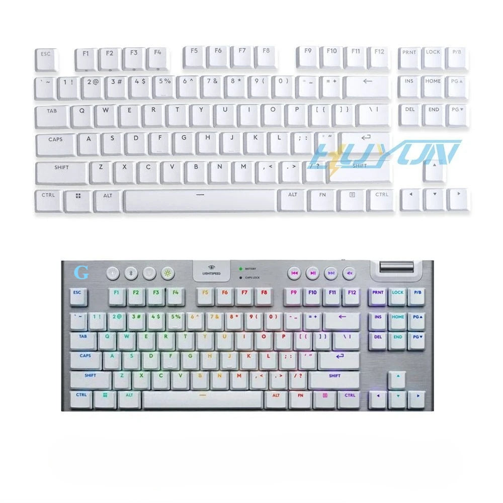 G915 913 TKL G815 G813 strukturierte, rutschfeste, transparente, hintergrundbeleuchtete Tastenkappe, geeignet für Logitech mechanische Tastaturen