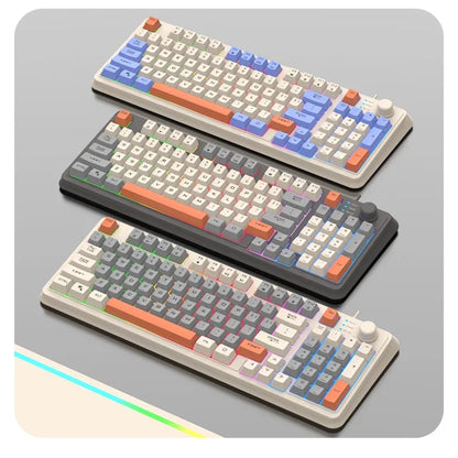 K82 Gaming Keyboard Glows Wired USB Desktop PC/Notebook Available 19-key punchless knob to adjust volume