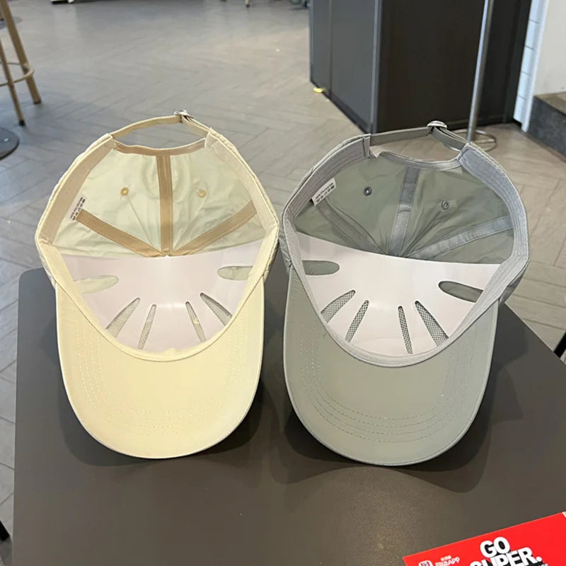 Cappellino estivo ricamato ad asciugatura rapida; cappellino da baseball con visiera sportiva regolabile per protezione solare all’aperto in primavera e in autunno
