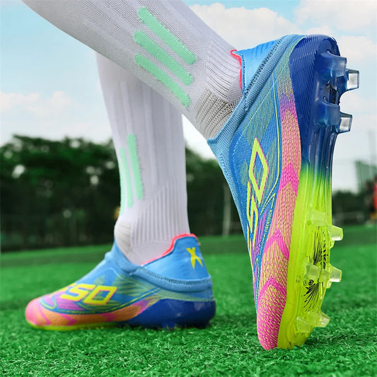 Botas de fútbol para hombre New Society para césped, tenis deportivos para adulto, transpirables y ultraligeras, zapatillas de fútbol para exteriores
