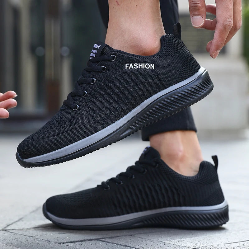 Adidași de alergare pentru bărbați cu plasă, sport, pentru sală, ușori, pantofi casual pentru bărbați, la modă, din tricot respirabil, încălțăminte de mers pe jos, mărimi 39-46