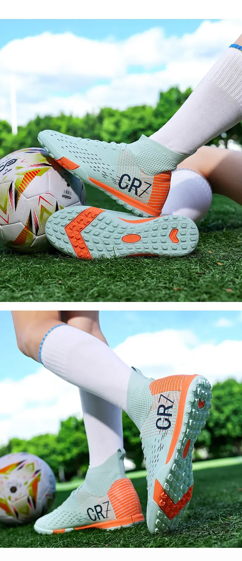 TF Long Stud Training Football Cleats Wear Resistant Breathable Firm Ground Outdoor Match Training Sports Footwear