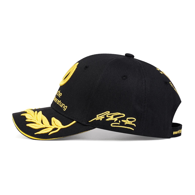 Unisex Gold Letter Embroidery Baseball Caps Spring and Autumn Outdoor Adjustable Casual Hats Versatile Snapback Sunscreen Hat
