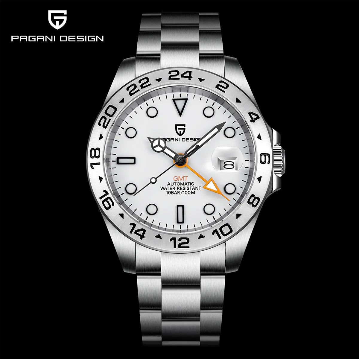 Relógio de mergulho masculino Pagani Design 2026 novo, 42mm, safira, mecânico automático GMT, impermeável 100m PD1682