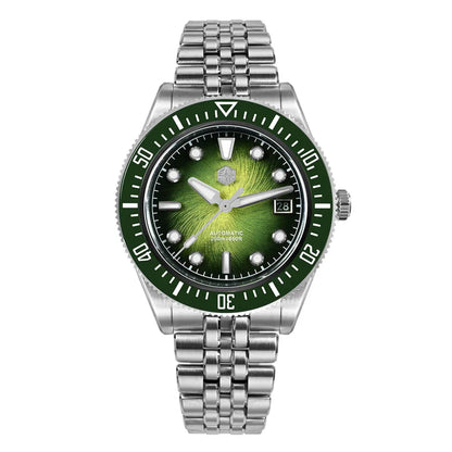 San Martin 40mm Luxus-Taucheruhr für Herren, Miyota 9015, Sunburst-Emaille-Zifferblatt, automatische mechanische Armbanduhr, wasserdicht bis 200m, SN0148