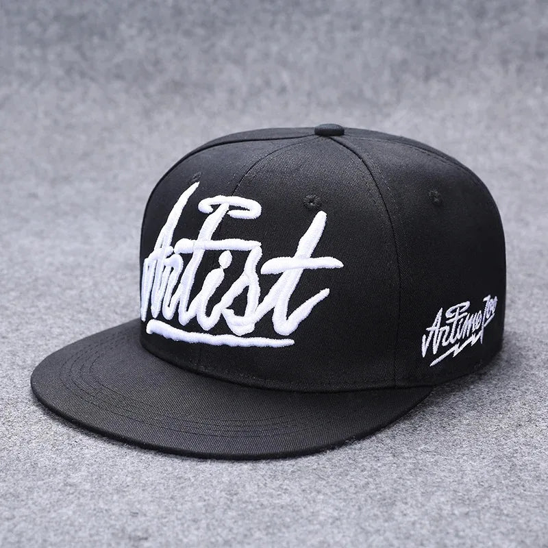 Baseballcap mit flachem Schirm, Buchstabenstickerei für Herren, vielseitig kombinierbar, Damen-Sommer-Hip-Hop-Hut, Outdoor-Sonnenschutz, verstellbare Schirmmütze