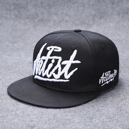 Baseballcap mit flachem Schirm, Buchstabenstickerei für Herren, vielseitig kombinierbar, Damen-Sommer-Hip-Hop-Hut, Outdoor-Sonnenschutz, verstellbare Schirmmütze