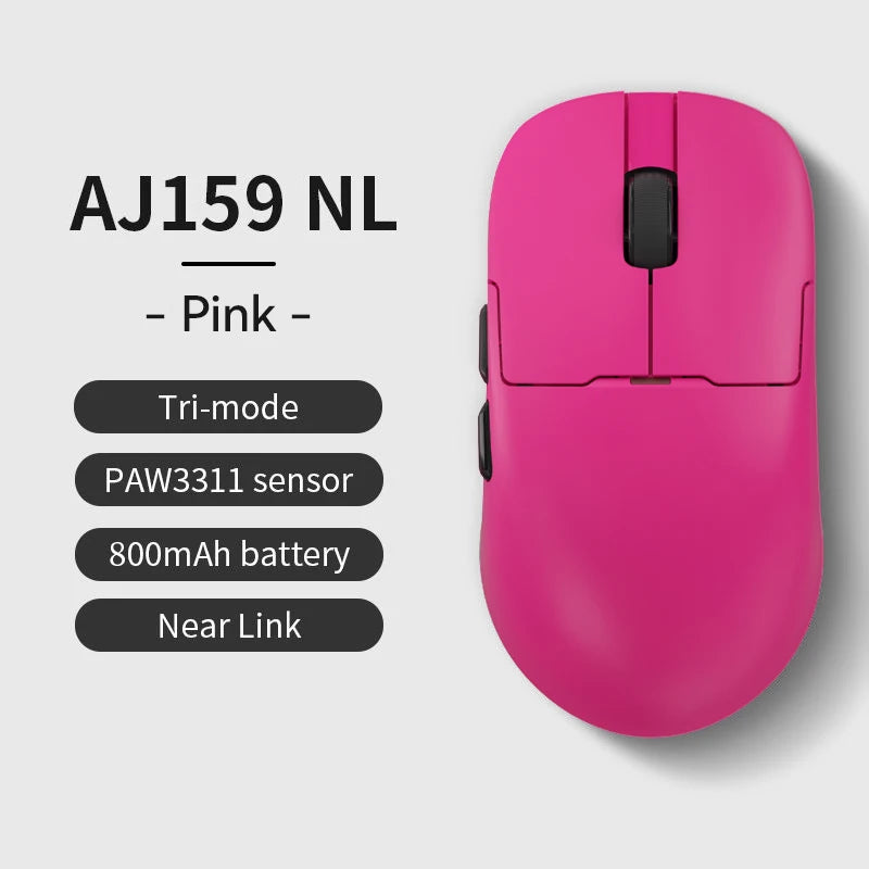AJAZZ AJ159 NL trådlös mus 800mAh kompatibel med spel och kontor PAW3395 1K Nearlink BT trådlös mus laptop-present AJAZZ AJ1