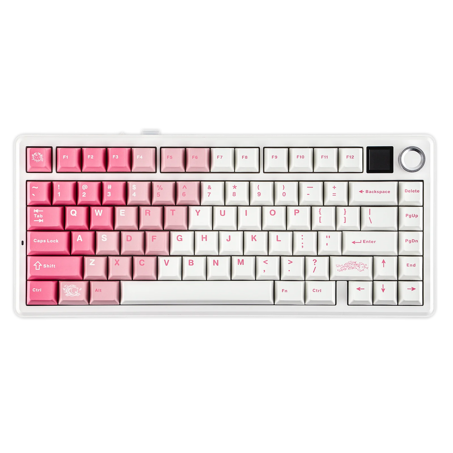 Teclado mecânico sem fios EPOMAKER X AULA F75 MAX Compact 75% ANSI Layout com ligação com fios/Bluetooth/2.4GHz, ecrã TFT e botão rotativo