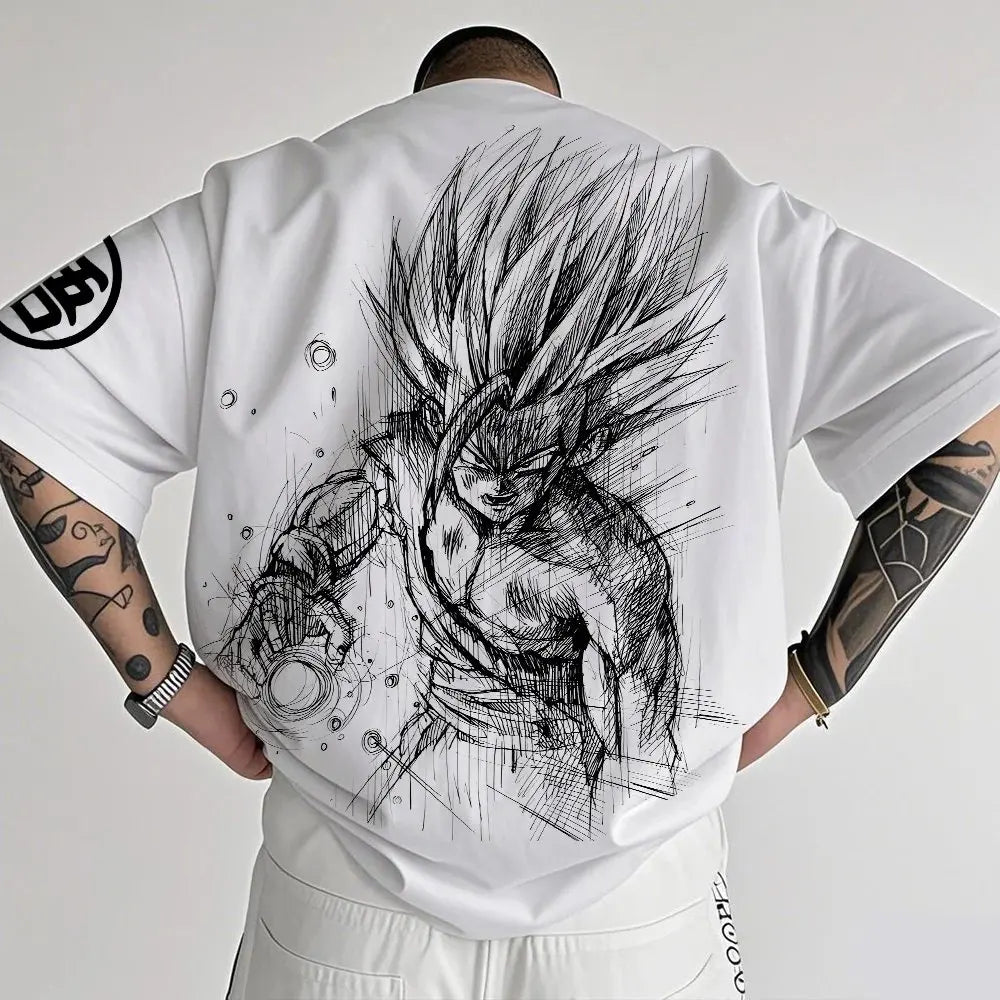 Dragon Ball Z-tema T-shirt - Ren bomuld, åndbar og elastisk | Komfortabel og stilfuld | Perfekt til animefans