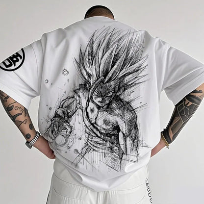 Dragon Ball Z-tema T-shirt - Ren bomuld, åndbar og elastisk | Komfortabel og stilfuld | Perfekt til animefans