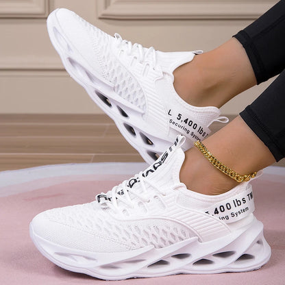 Sportssko til kvinder, moderigtige platform-sneakers, flade sko til kvinder til forår og vinter, løbesko til kvinder i store størrelser, størrelse 43
