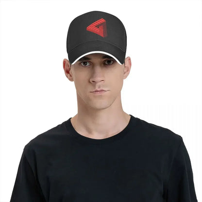 New Escher Toy Bricks - Red Cap Fashion Casual Baseball Caps Adjustable Hat Summer Unisex Baseball Hats Customizable Polychromat