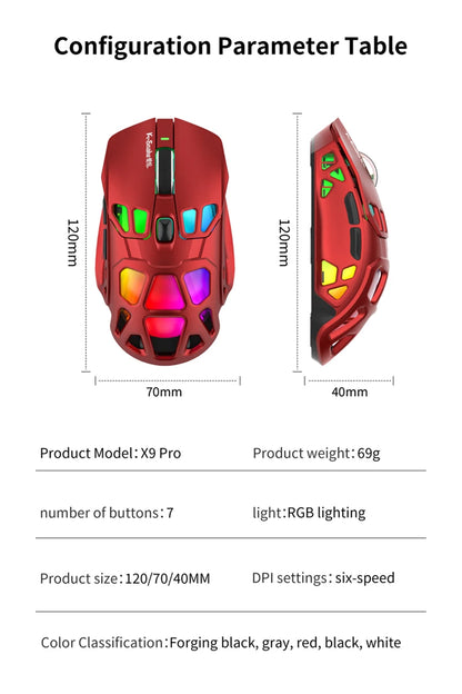 Mouse da gaming leggero Lenovo Tri-Mode con dock di ricarica RGB 12000DPI 2.4G/Bluetooth/cablato mouse ergonomico per PC laptop