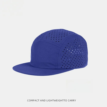 Quick-Dry 5 Panel Running Cap Laser Cut Perforated Breathable Sport Hat Ultra-Lightweight Soft Top Baseball Cap for Men Women
