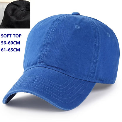 Big Head Plus Size Baseball Cap 100% Cotton Fits Men Women Adjustable Dad Hat Oversize 58-60cm 61-65cm
