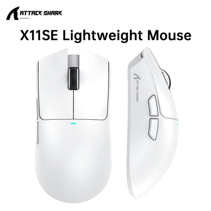 Mouse da gaming ATTACK SHARK X11 e mouse wireless X11 SE 22000 DPI, sensore PAW3311, BT/2.4G/cablato, ultraleggero 59g, 2000W clic