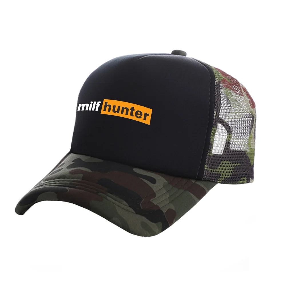 Καπέλα Trucker Milf Hunter Μοντέρνα Καπέλα Milf Hunter Καπέλα μπέιζμπολ Καλοκαιρινά καπέλα εξωτερικής χρήσης με πλέγμα για προστασία από τον ήλιο MZ-506
