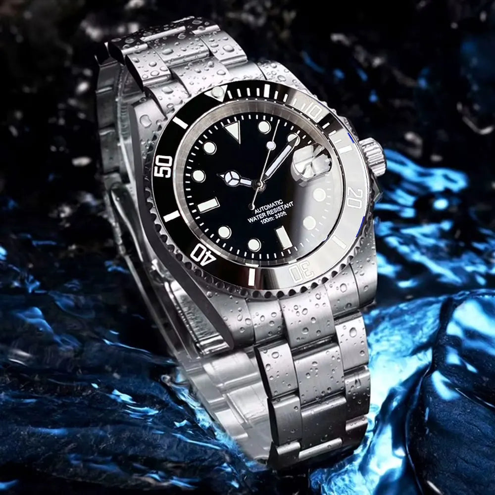 200m Waterproof Miyota8215 Automatic Men's Watch Diver Watches 40mm Mechanical Movement Luminous Jubilee Strap Glide Lock Buckle