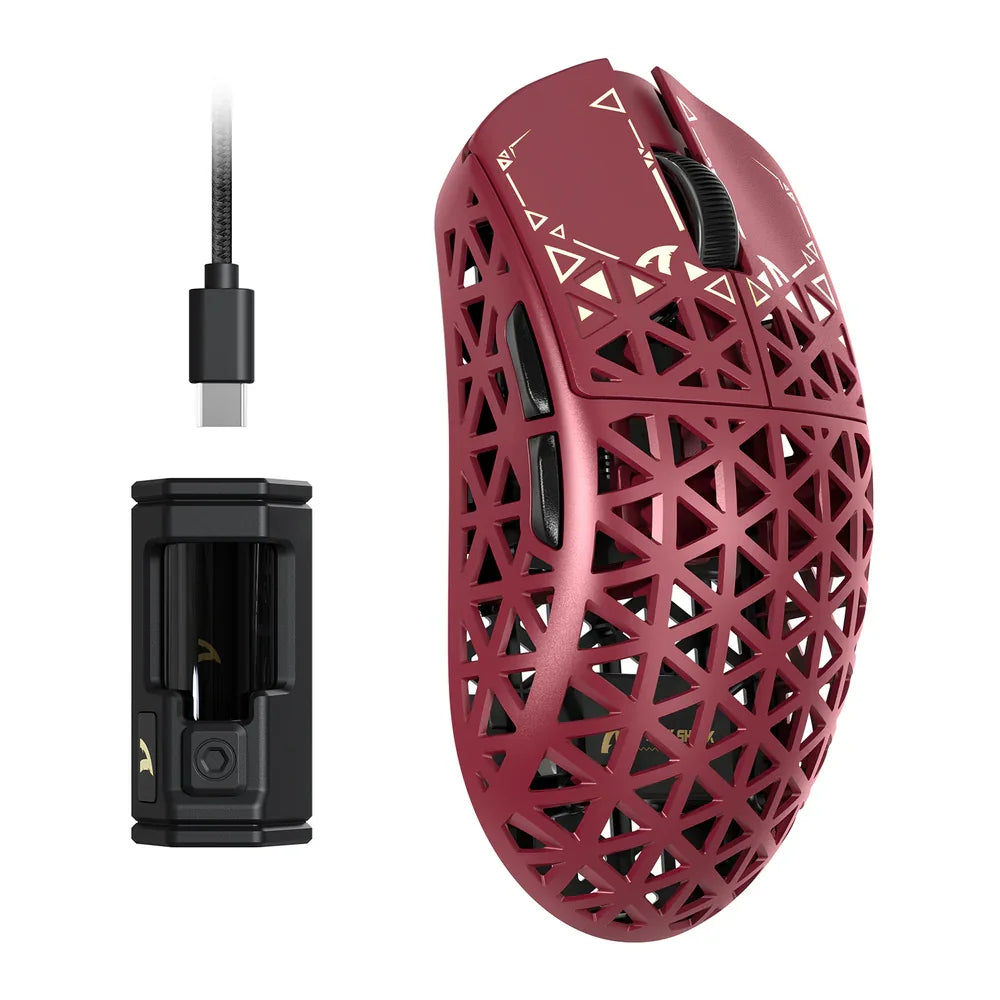 Mouse gaming wireless ATTACK SHARK R5 Ultra in fibra di carbonio 8K, 39g SUPERLIGHT, sensore gaming PixArt PAW3950MAX, polling wireless 8000Hz