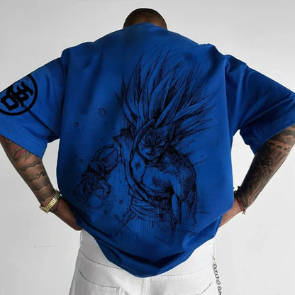 Dragon Ball Z-tema T-shirt - Ren bomuld, åndbar og elastisk | Komfortabel og stilfuld | Perfekt til animefans