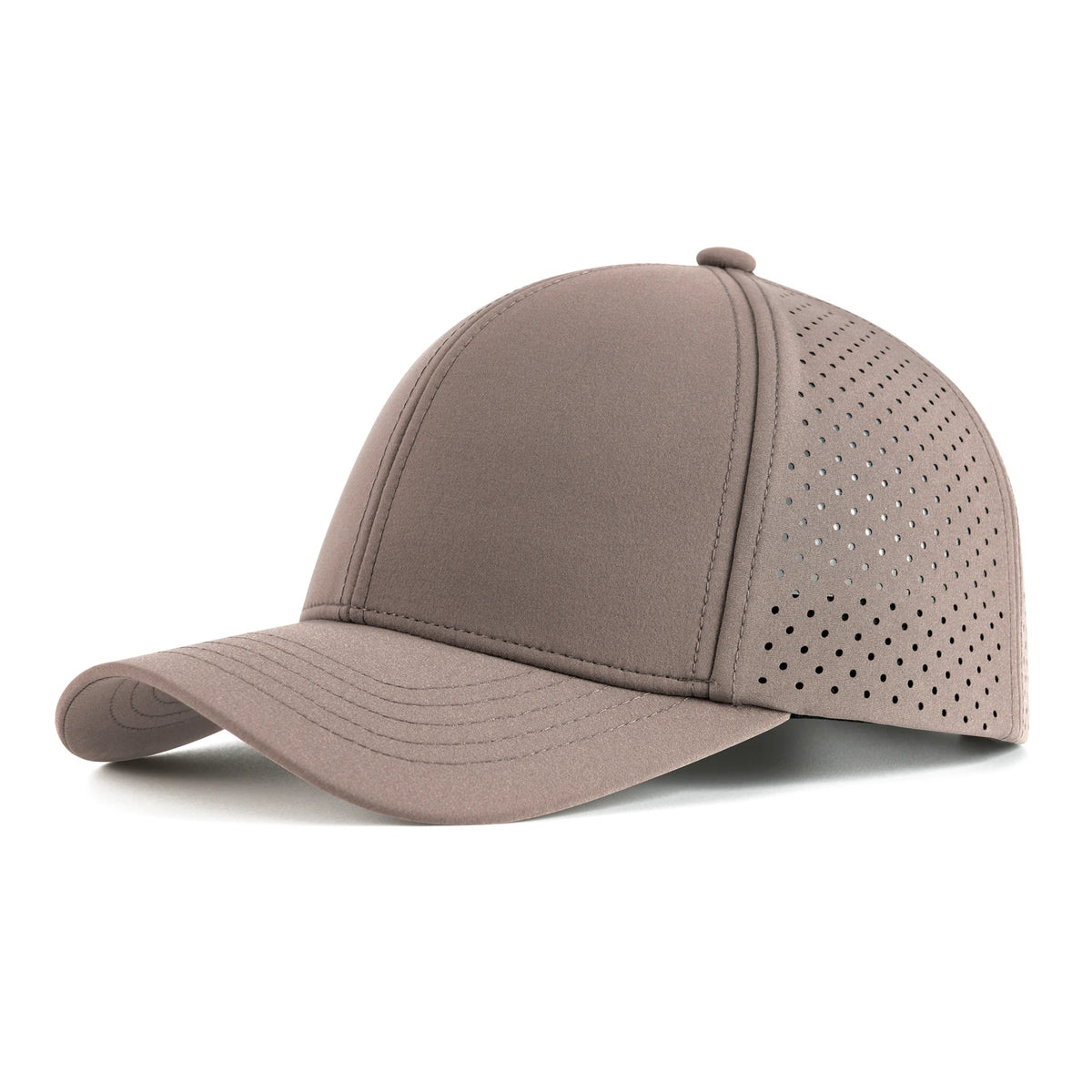 VOBOOM Herren-Baseballkappe mit Schnell-Trocknungsfunktion, lasergeschnittenem Netzstoff, gewölbter Krempe und Snapback-Verschluss – für Outdoor, Laufen und Reisen – schwarze Kappe