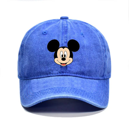 Unisex Vintage Washed Mickey Minnie Print Baseball Cap for Men Women Cartoon Trucker Hat Adjustable Snapback Casual Hip Hop Hat