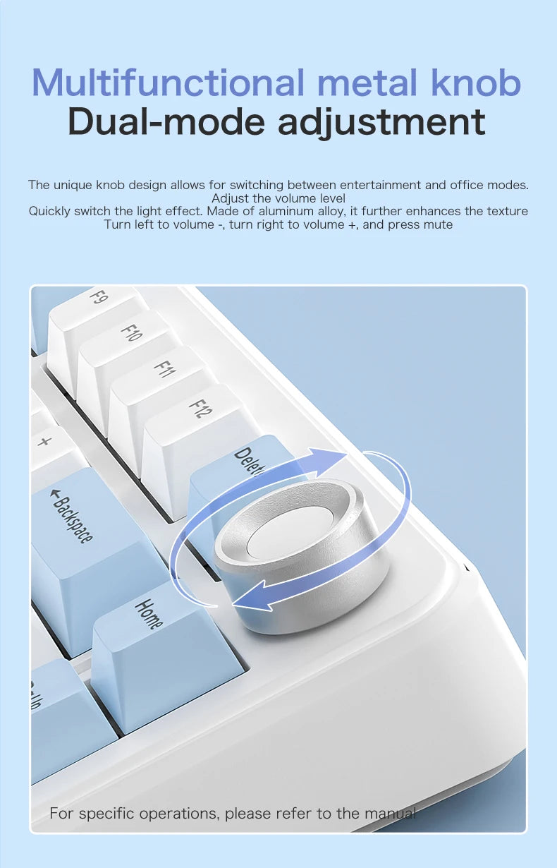 F75 Mechanical Keyboard FREEWOLF * AULA F75 Bluetooth Three-mode Keyboard, Dedicated for Gaming and Office Use