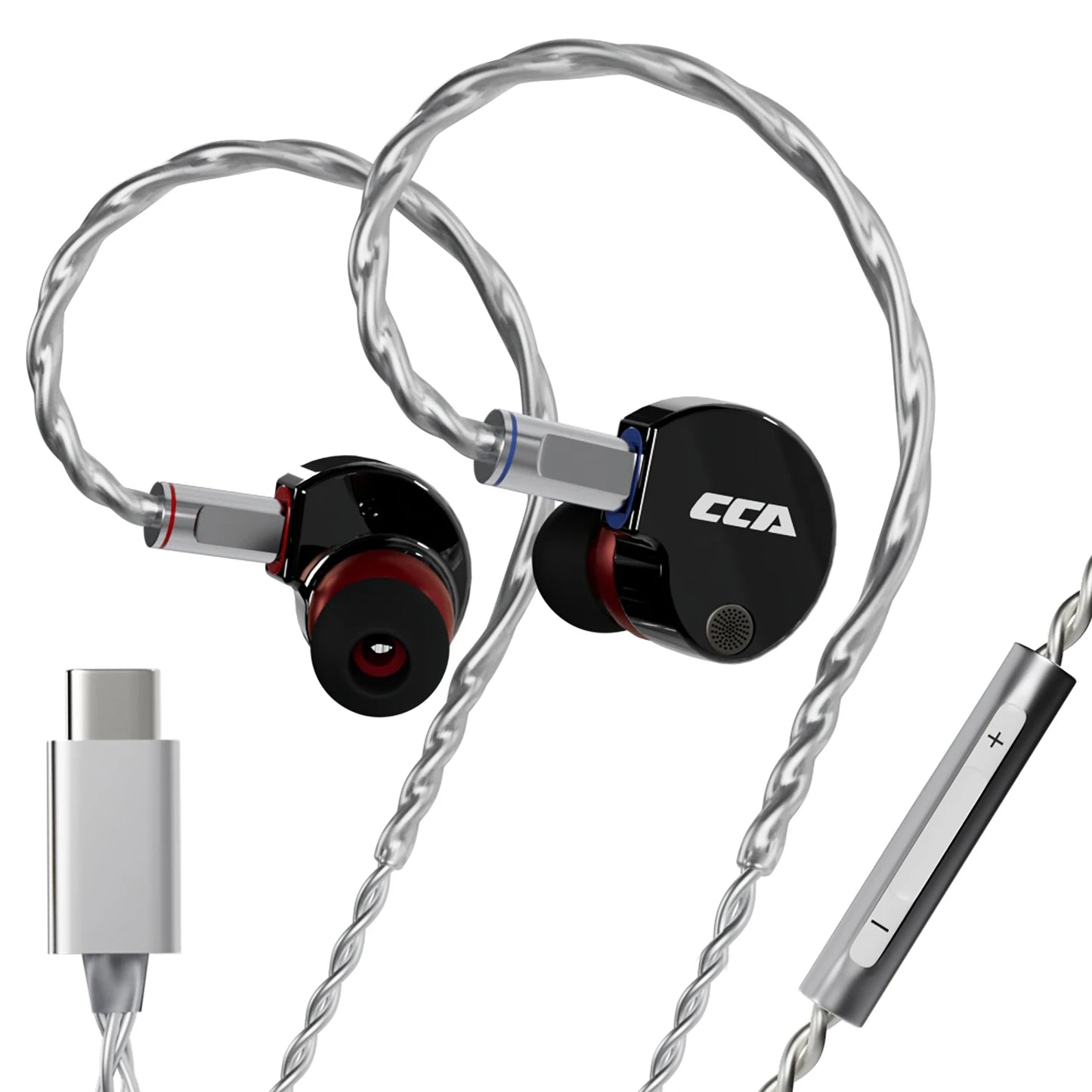 CCA Phoenix Metal Alloy Body 10mm Dual Magnetic Dynamic Coil HIFI Sound Quality In Ear Wired Esports Music Earphones