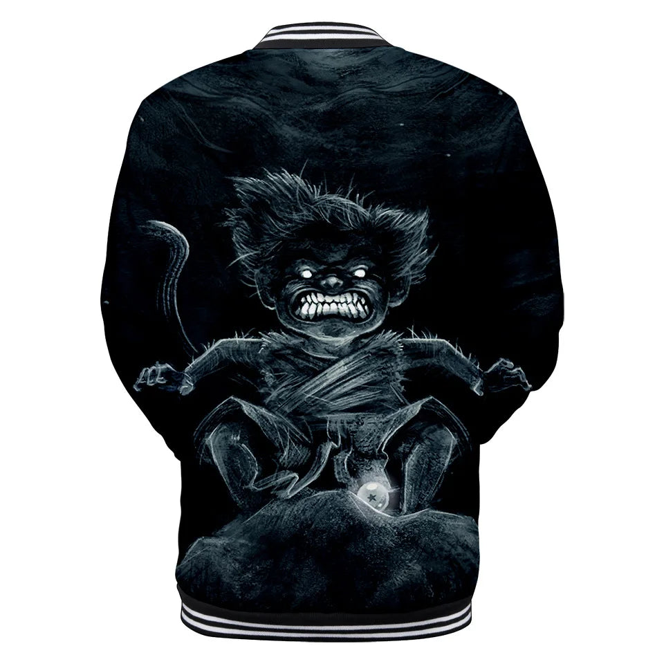 Neue japanische Anime Dragon Ball Z College-Jacke für den Herbst, lässiger Sweatshirt-Hoodie-Mantel, Marken-Baseballjacke