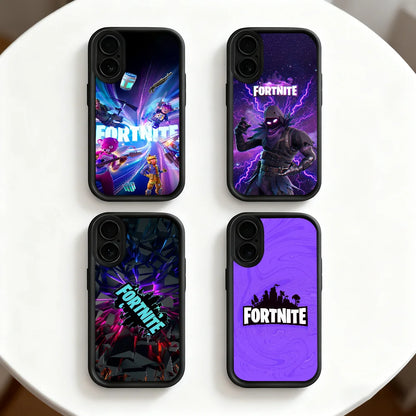 Capa para telemóvel Game F-Fortnite Survival para iPhone 11 12 13 14 15 16 17 Max Pro Plus Air Mini, capa macia preta com proteção da lente