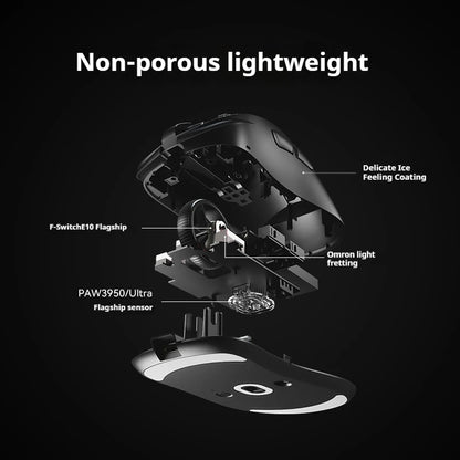 Ratón gaming inalámbrico ATK Z1 Pro Max Ultra con patas personalizadas, PAW3950, velocidad inalámbrica ultrainteligente, tasa de sondeo 8k y baja latencia de 0.39ms
