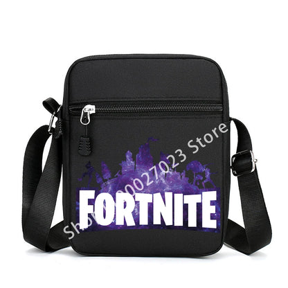Mala de ombro Fortnite para homem adulto, estilo cartoon e anime, mala tiracolo quadrada em lona para homem e mulher, moda, viagem, desporto, presente de aniversário adorável