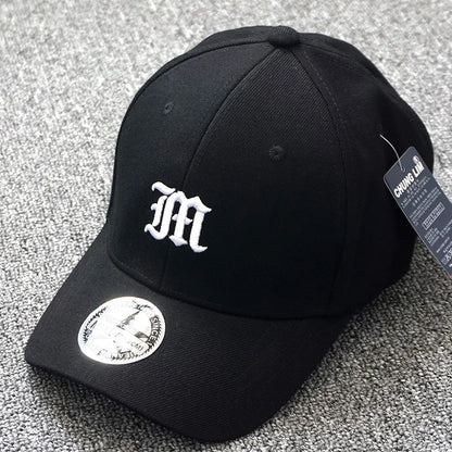 Fitted Full Stretch Closed Cap Hat Letter M Flexible Bill New Trucker Men Flex Dad Hip Hop Baseball Snapback Sun Visor Era