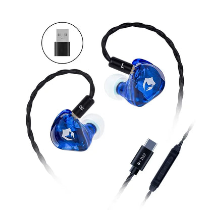 Auricolari gaming HiFi cablati EPZ G10 – Cuffie monitor in-ear Type-C e 3.5mm con DAC, isolamento acustico, cavo rimovibile e microfono