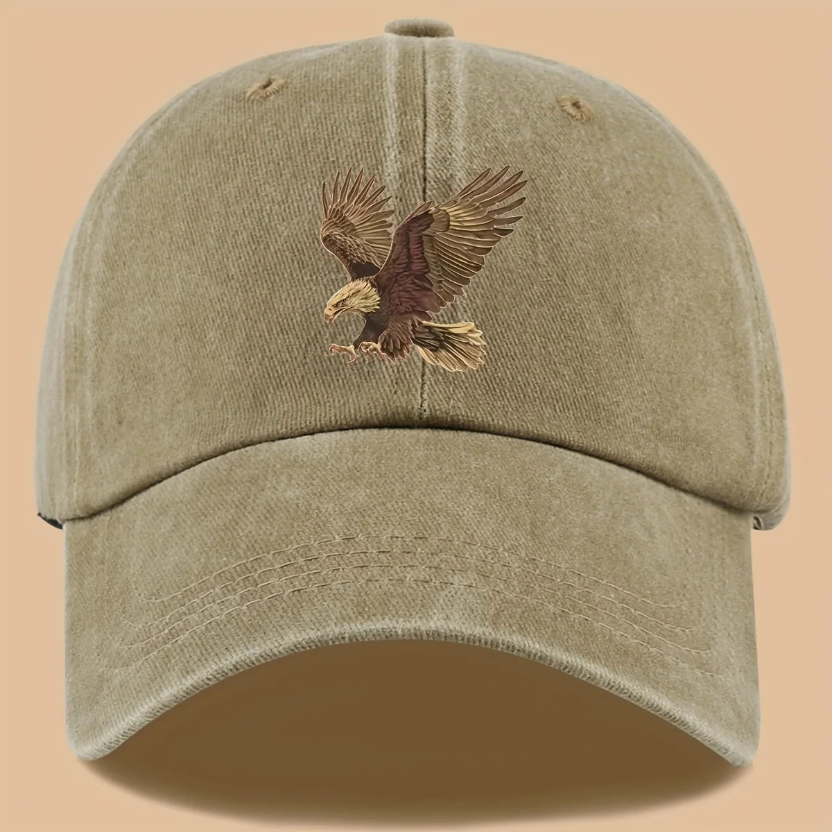 Eagle print baseball cap, adjustable for both men and women, suitable for hiking, fishing, and vacation exploration