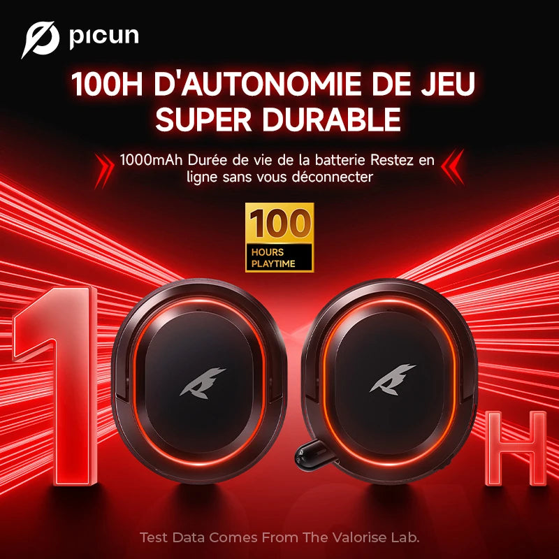 Cuffie da gaming wireless Picun G2 Bluetooth 5.3 – audio surround 7.1, microfono ENC, batteria 100H, cuffie a bassa latenza per PC, PS5, PS4, Switch e dispositivi mobili