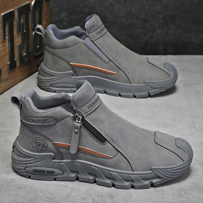 Ανδρικά ψηλά sneakers με φερμουάρ | Casual αντιολισθητικά μποτάκια εργασίας | Μοντέρνα άνετα παπούτσια περπατήματος για άνδρες