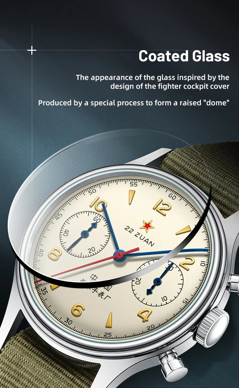 Seagull 1963 International Edition Herren-Mechanikuhr Pilotenuhr ST1901 Retro-Chronograph Armbanduhr Air Force Aviation Neu
