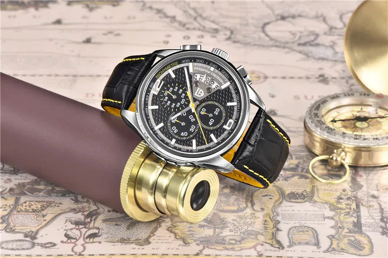 Orologio cronografo PAGANI DESIGN da uomo al quarzo multifunzione, stile militare da pilota