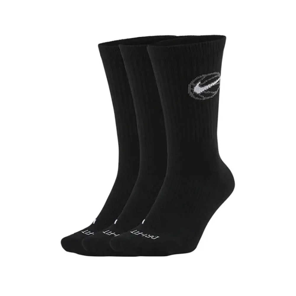 Nike EVERYDAY CREW: Stijlvolle, comfortabele, antislip en duurzame unisex zachte basketbalsokken (3-pack) DA2123-100