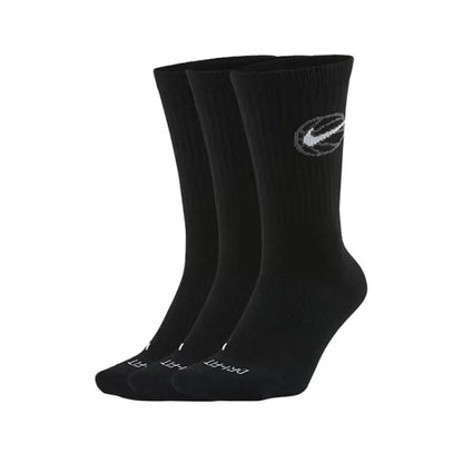Nike EVERYDAY CREW: Stijlvolle, comfortabele, antislip en duurzame unisex zachte basketbalsokken (3-pack) DA2123-100