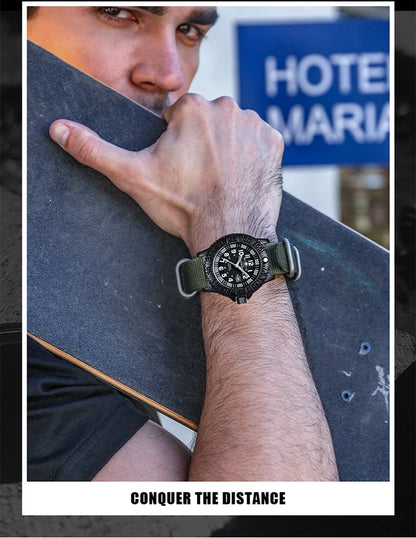 ADDIESDIVE 2023 Men's Sports Watch Military Sports Luxury Rotating Bezel Luminous Watch Nylon Strap 50m Waterproof Quartz Watch