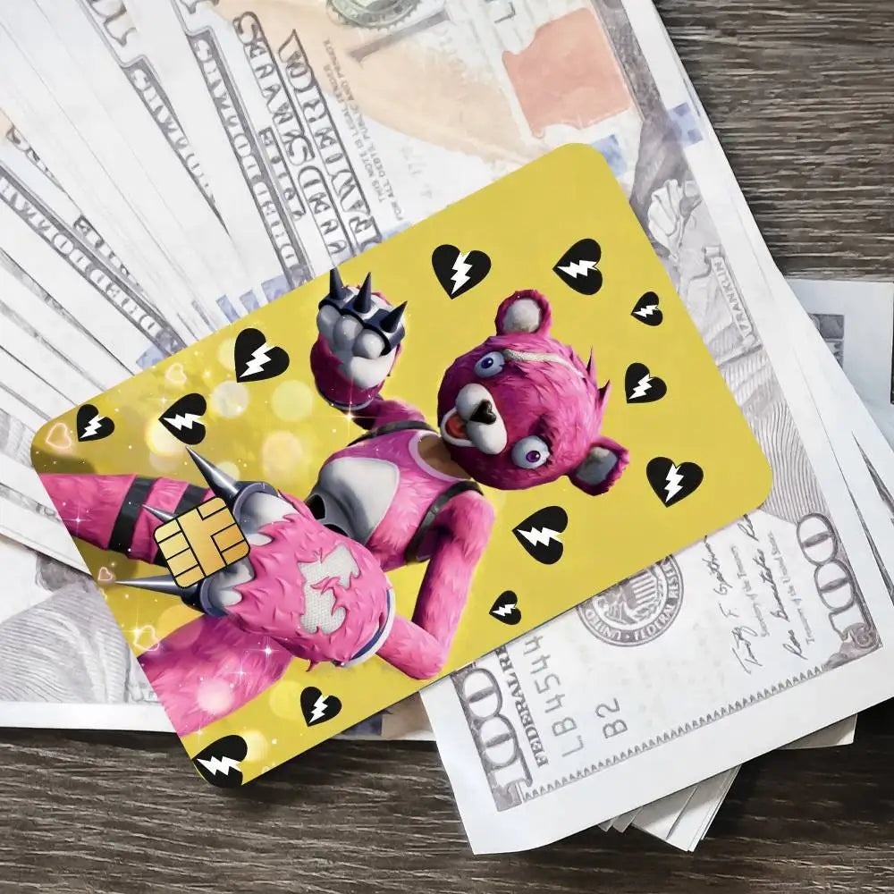 Αυτοκόλλητα κάρτας παιχνιδιού Fortnite Cuddle Team Leader για τραπεζική κάρτα, προστατευτική αδιάβροχη μεμβράνη κάλυψης, αυτοκόλλητο δώρο-έκπληξη