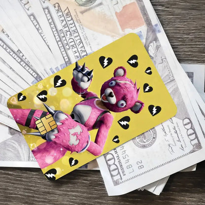 Αυτοκόλλητα κάρτας παιχνιδιού Fortnite Cuddle Team Leader για τραπεζική κάρτα, προστατευτική αδιάβροχη μεμβράνη κάλυψης, αυτοκόλλητο δώρο-έκπληξη