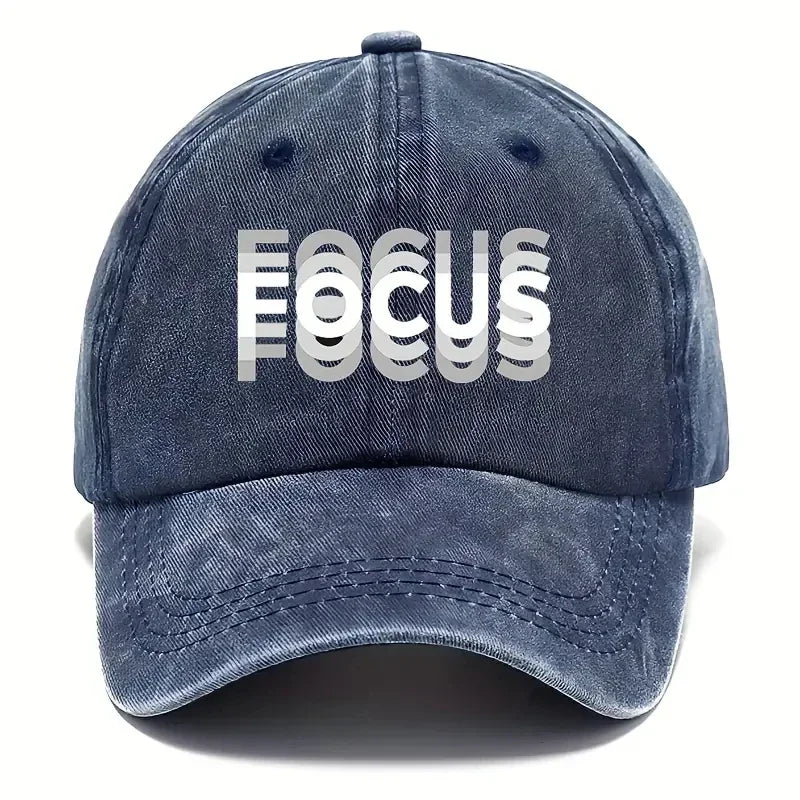FOCUS Print Cap -pesetty puuvilla, säädettävä klassisen tyylin baseball-lippis, urheilullinen duckbill-lippis miehille ja naisille